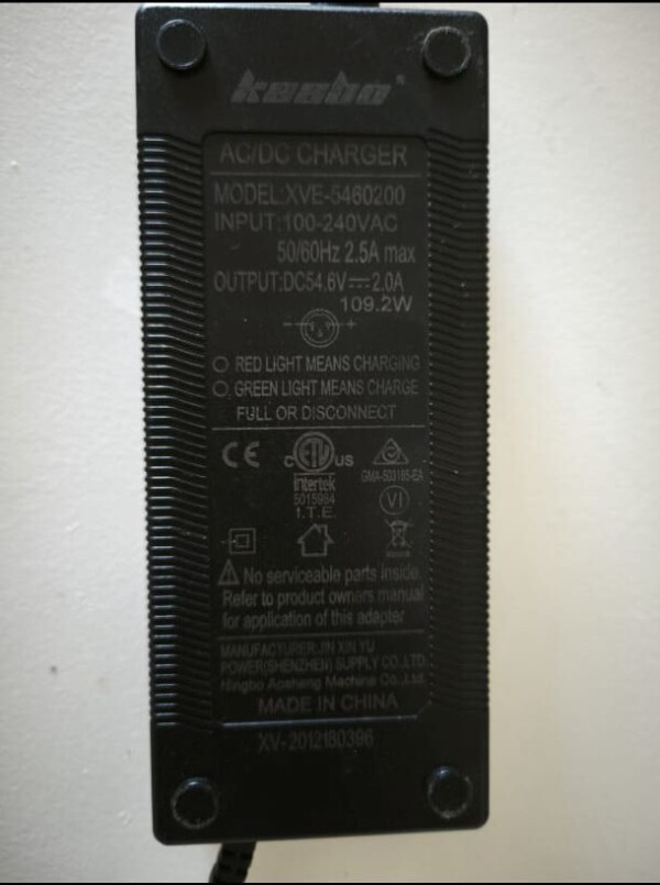 cargador 54.6v